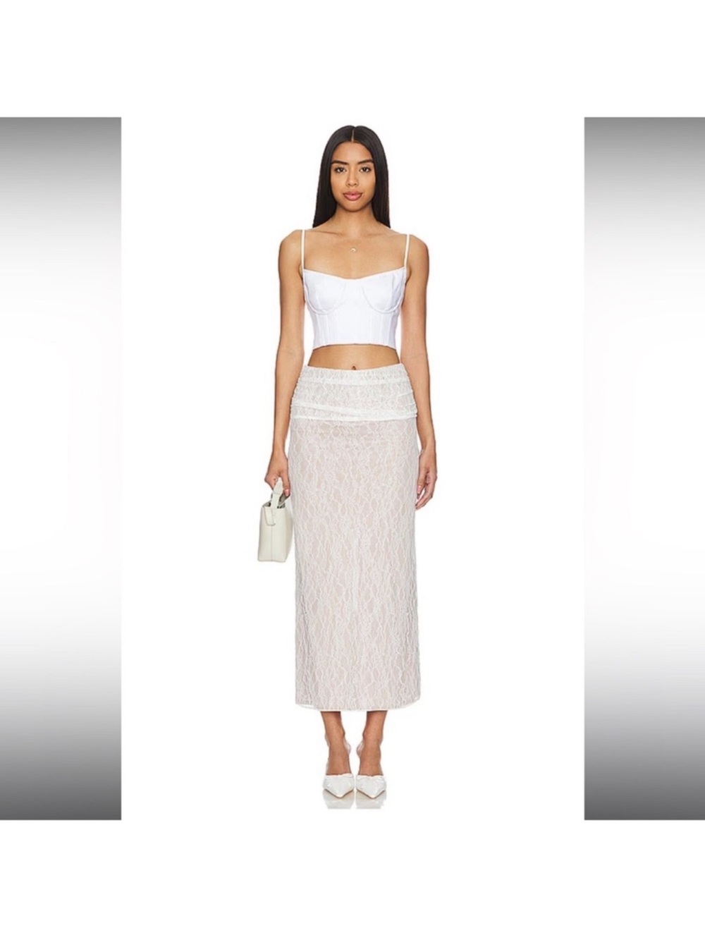 Lovers+Friends White Lace Maxi Skirt